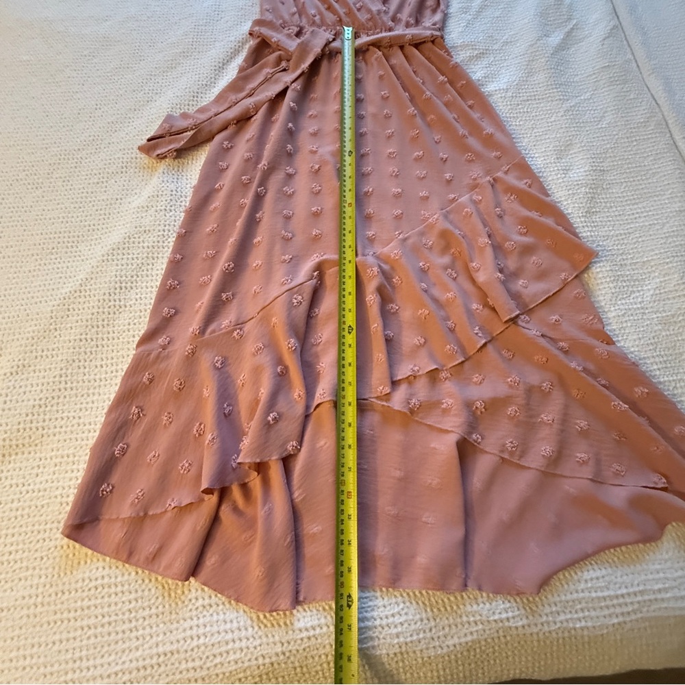 Pink Ruffle Midi Dress size medium - Picture 7 of 9